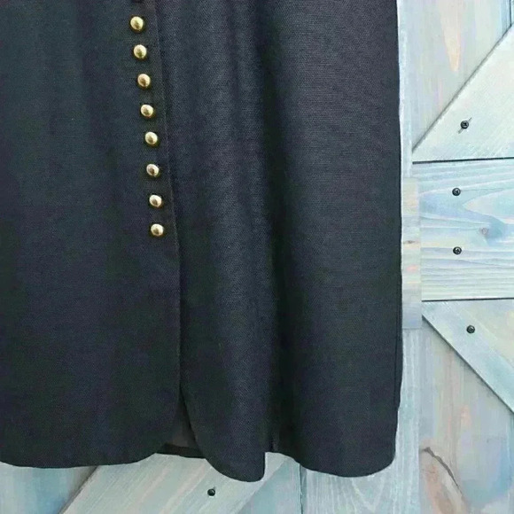 80s Vintage Black Dress Formal Gold Button Ronnie Rosado Size 11 12 Medium - Picture 6 of 7